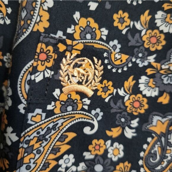 Cinch Blue Floral Paisley Mens 100% Cotton Long Sleeve Button Up Shirt, L - Picture 6 of 9